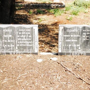 ROETS Hendrik Gideon 1913-1972 &amp; Elizabeth VAN DEVENTER nee WATKINS 1918-1992