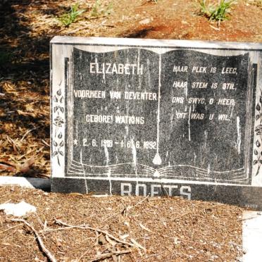 ROETS Hendrik Gideon 1913-1972 &amp; Elizabeth VAN DEVENTER nee WATKINS 1918-1992
