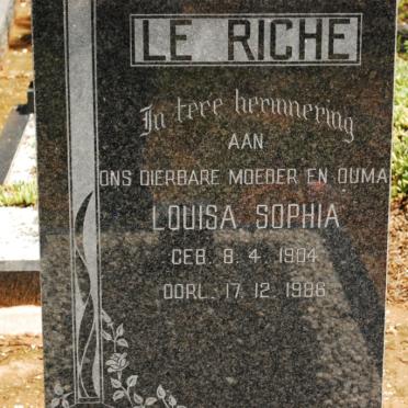 RICHE Louisa Sophia, le 1904-1986