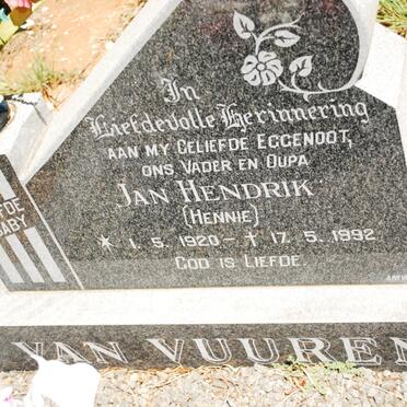 VUUREN Jan Hendrik, van 1920-1992