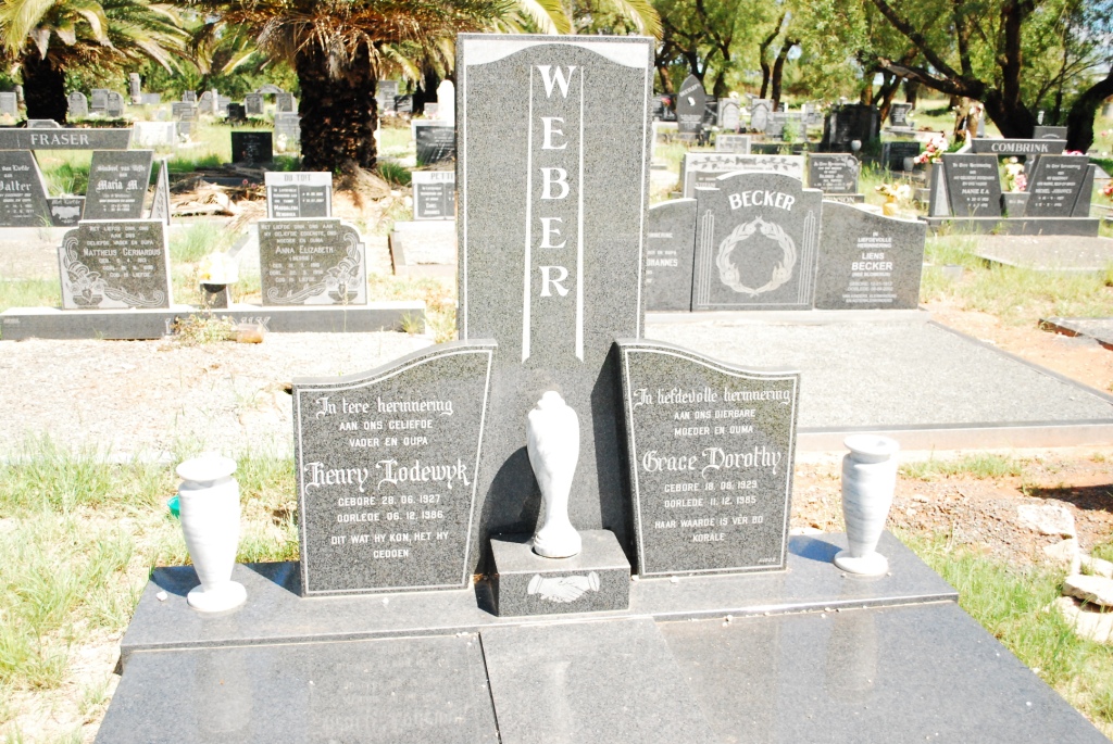WEBER Henry Lodewyk 1927-1986 & Grace Dorothy 1929-1985