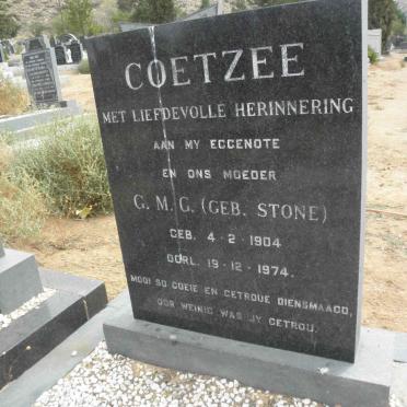 COETZEE G.M.G. nee STONE 1904-1974