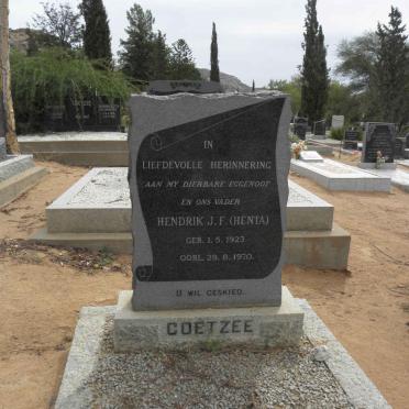 COETZEE Hendrik J.F. 1923-1970