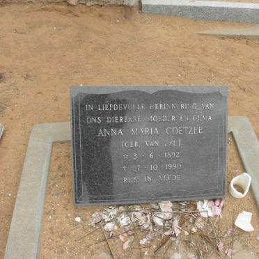 COETZEE Anna Maria nee VAN ZYL 1892-1990
