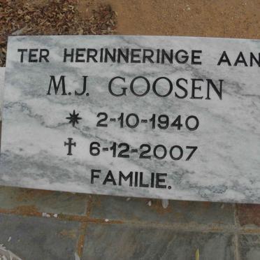 GOOSEN M.J. 1940-2007