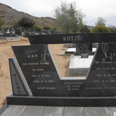 KOTZÉ J.A.C. 1915-1985 &amp; M.M.W. 1924-1996