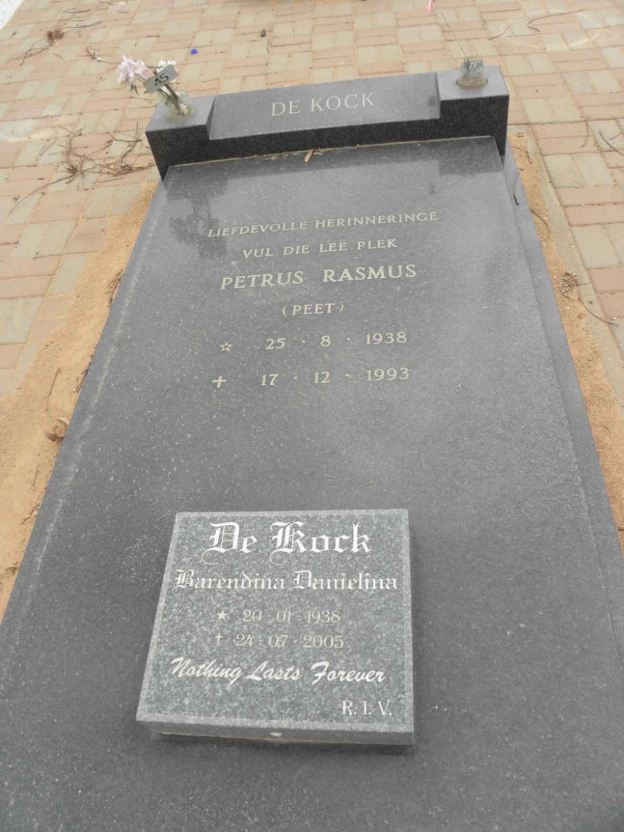 KOCK Petrus Rasmus, de 1938-1993 & Barendina Danielina 1938-2005