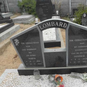 LOMBARD Hendrik 1908-1982 &amp; Maria 1914-1986