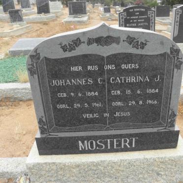 MOSTERT Johannes C. 1884-1961 &amp; Cathrina J. 1884-1966