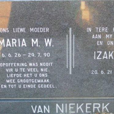 NIEKERK Izak J.M., van 1921-1976 &amp; Maria M.W. 1926-1990