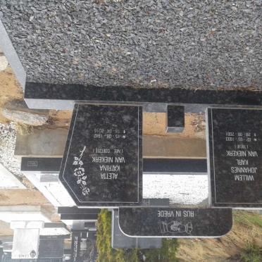 NIEKERK Willem Johannes Karl, van 1933-2001 &amp; Aletta Katrina COETZEE 1942-2016