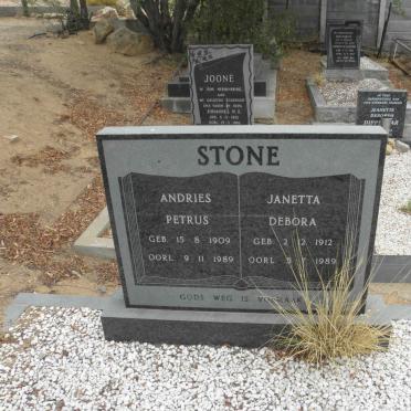 STONE Andries Petrus 1909-1989 &amp; Janetta Debora 1912-1989