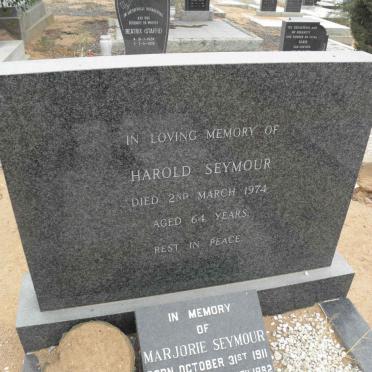 SEYMOUR Harold -1974 &amp; Marjorie 1911-1982 
