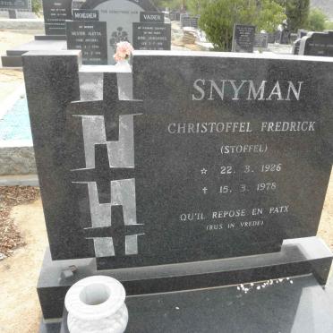 SNYMAN Christoffel Fredrick 1926-1978