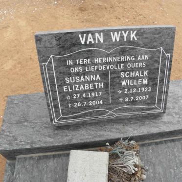WYK Schalk Willem, van 1923-2007 &amp; Susanna Elizabeth 1917-2004