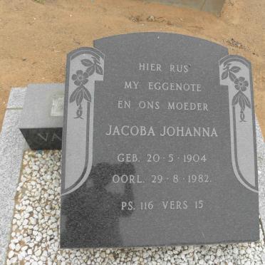 WESTHUIZEN Jacoba Johanna, van der 1904-1982