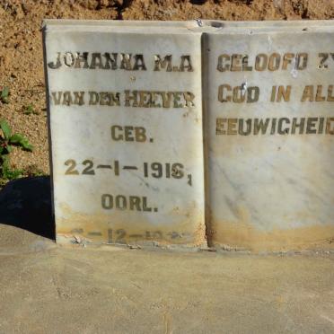 HEEVER Johanna M.A., van den 1916-19??