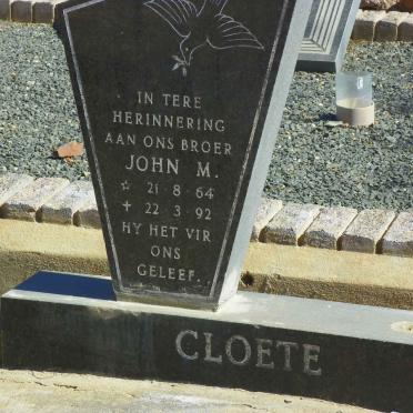CLOETE John M. 1964-1992