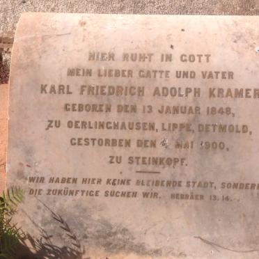 KRAMER Karl Friedrich Adolph 1848-1900