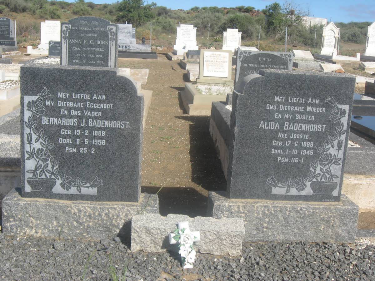 BADENHORST Bernardus J. 1888-1958 & Alida JOOSTE 1888-1945