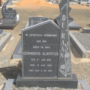 RAAN Gerhardus Albertus, du 1895-1985 &amp; Catharina Margaretha MYBURGH 1895-1980