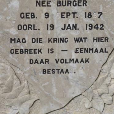 NEL A.H.E. nee BURGER 1897-1942