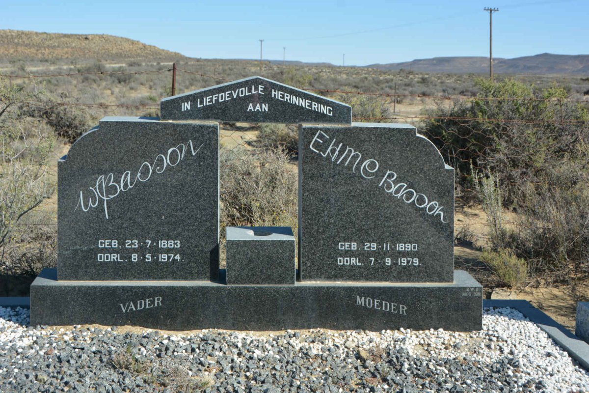 BASSON W.J. 1883-1974 & E.H.M.C. 1890-1979