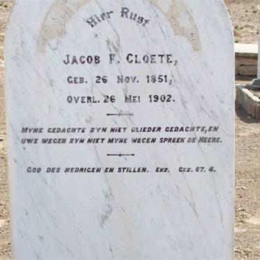 CLOETE Jacob F. 1851-1902