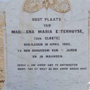 ESTERHUYSE Magdalena Maria nee CLOETE -1902