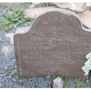 CLOETE Maria A.C. 1898-1898