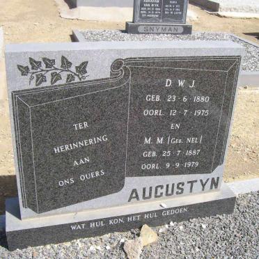 AUGUSTYN D.W.J. 1880-1975 &amp; M.M. NEL 1887-1979