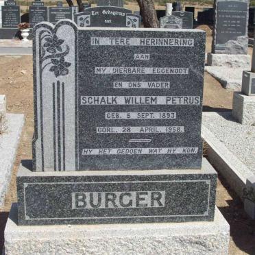 BURGER Schalk Willem Petrus 1893-1958