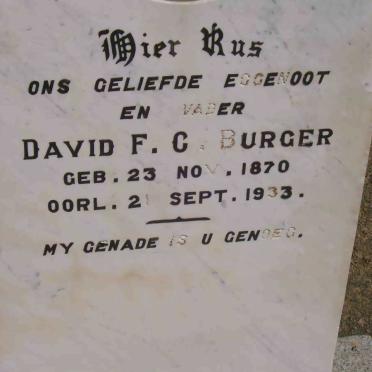 BURGER David F.C. 1870-1933