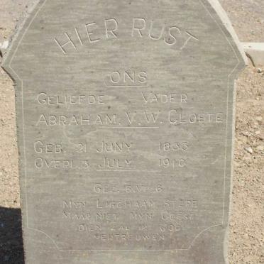 CLOETE Abraham V.W. 1833-1910