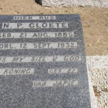 CLOETE N.P. 1885-1932