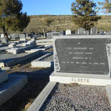 CLOETE Johanna W.C. 1881-1958