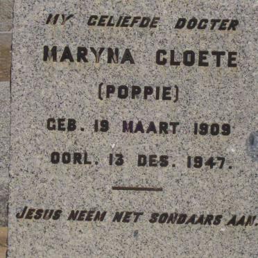 CLOETE Maryna 1909-1947