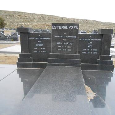 ESTERHUYZEN Hennie 1911-1973 :: ESTERHUYZEN Nico 1908-1973 :: ESTERHUYZEN Nana nee NORTJE 1904-1996