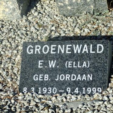 GROENEWALD E.W. nee JORDAAN 1930-1999
