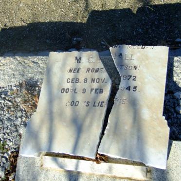HALL M.C. nee ROBERTSON 1872-1945