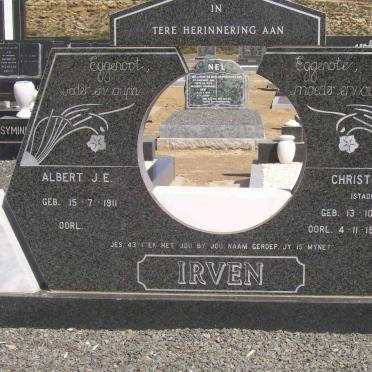 IRVEN Albert J.E. 1911- &amp; Christina S. STADLER 1918-1988