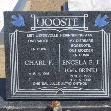 JOOSTE Charl F. 1916- &amp; Engela E.J. BRINK 1922-1995