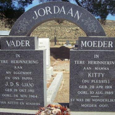 JORDAAN J.D.S. 1911-1964 &amp; Kitty DU PLESSIS 1914-1989