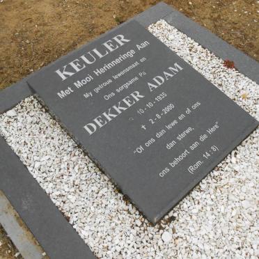 KEULER Dekker Adam 1935-2000  :: KEULER David Conradie 1968-2006