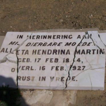 MARTIN Alletta Hendrina 1844-1927