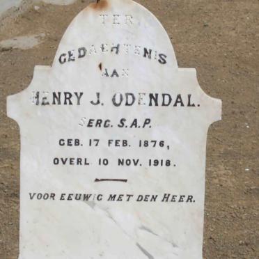 ODENDAL Henry J. 1876-1918