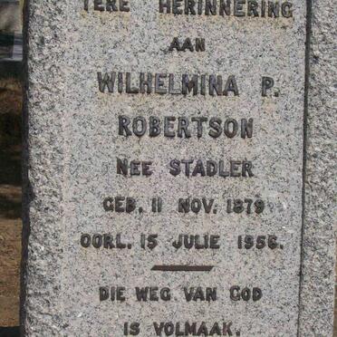ROBERTSON Wilhelmina P. nee STADLER 1879-1956
