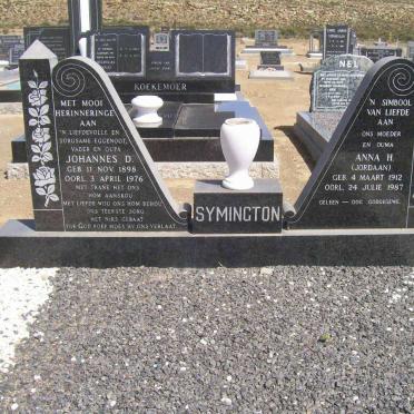 SYMINGTON Johannes D. 1898-1976 &amp; Anna H. JORDAAN 1912-1987