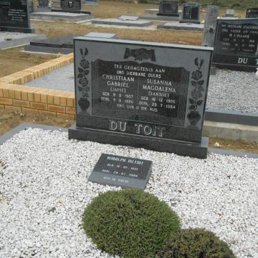 TOIT Christiaan Gabriel, du 1907-1984 &amp; Susanna Magdalena 1906-1984 :: DU TOIT Rudolph 1932-2000