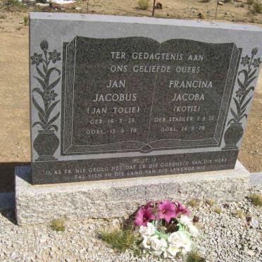 TOIT Jan Jacobus, du &amp; Francina Jacoba STADLER 1935-1978
